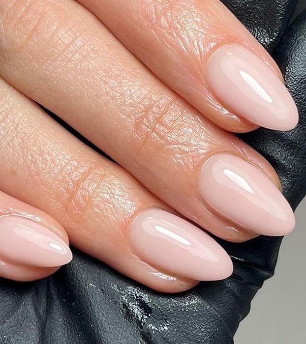 Artquee Press on Nails Short Soft Pink Almond False Tips Glossy Reusable Fake Stick on Nails Kit ... | Amazon (US)