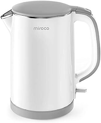 Electric Kettle, Miroco Double Wall 100% Stainless Steel Cool Touch Tea Kettle with 1500W Fast Bo... | Amazon (US)