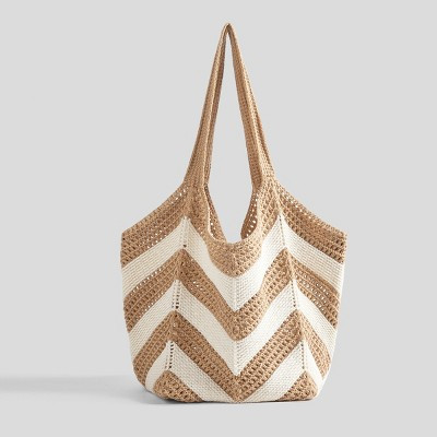Women's Beach Striped Beige Tote Bag - Cupshe-F-Neutral | Target