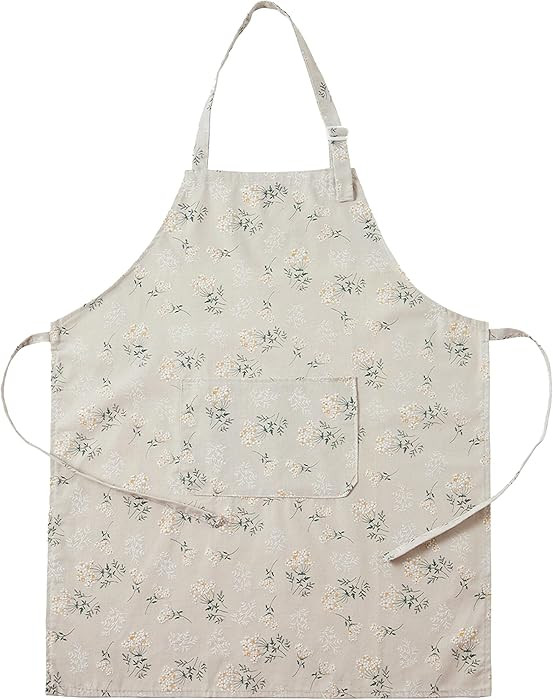 Linen Apron Japanese Style for Men and Women, Lightweight Breathable Floral Work Apron with 3D Em... | Amazon (US)