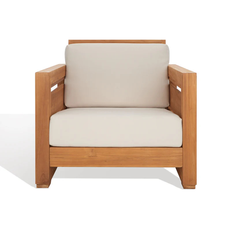 SAFAVIEH Couture Zina Outdoor Teak Club Chair - 32W x 37D x 29H | Overstock
