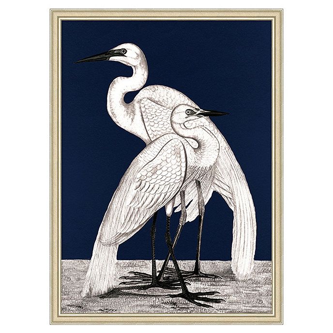Heron on Blue Framed Art Print | Ballard Designs, Inc.