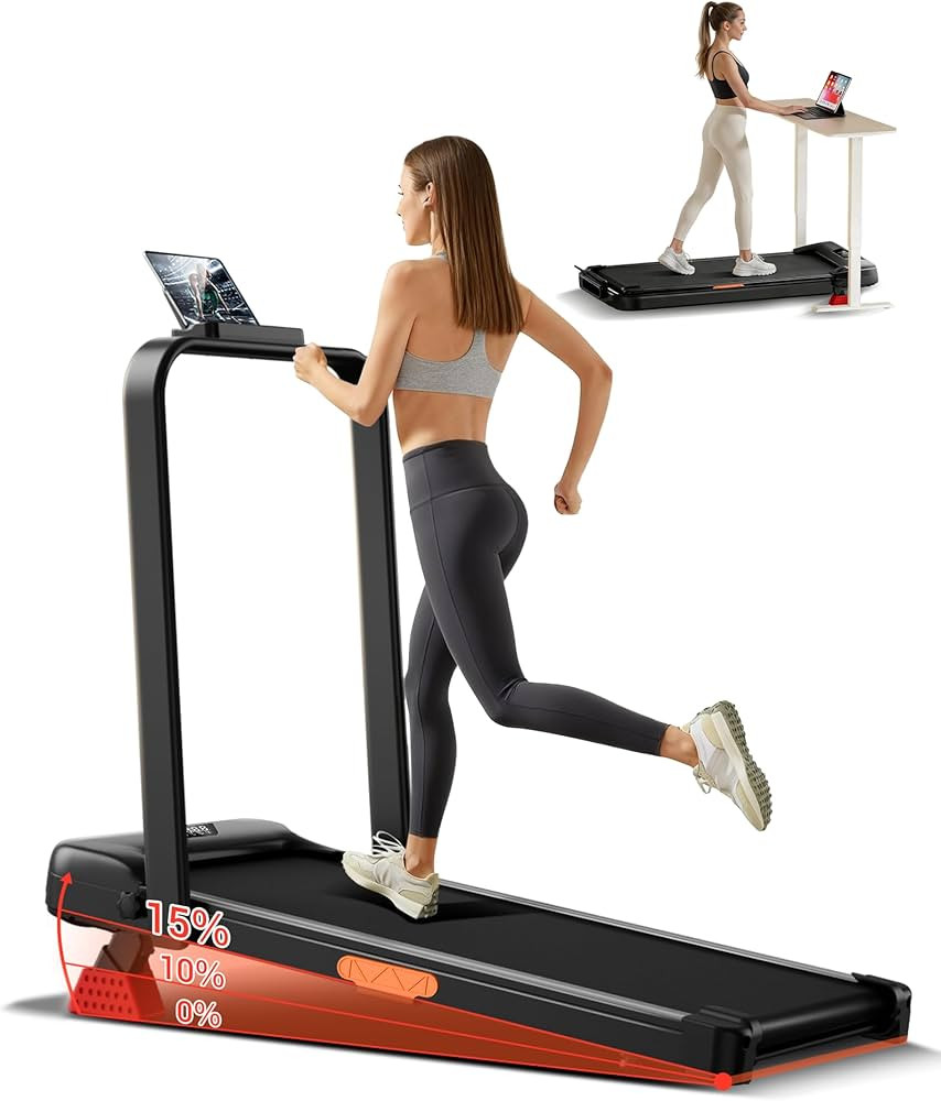 4-in-1 Walking Pad with 15% Incline, Portable Under Desk Treadmill, Foldable Treadmills for Home ... | Amazon (US)