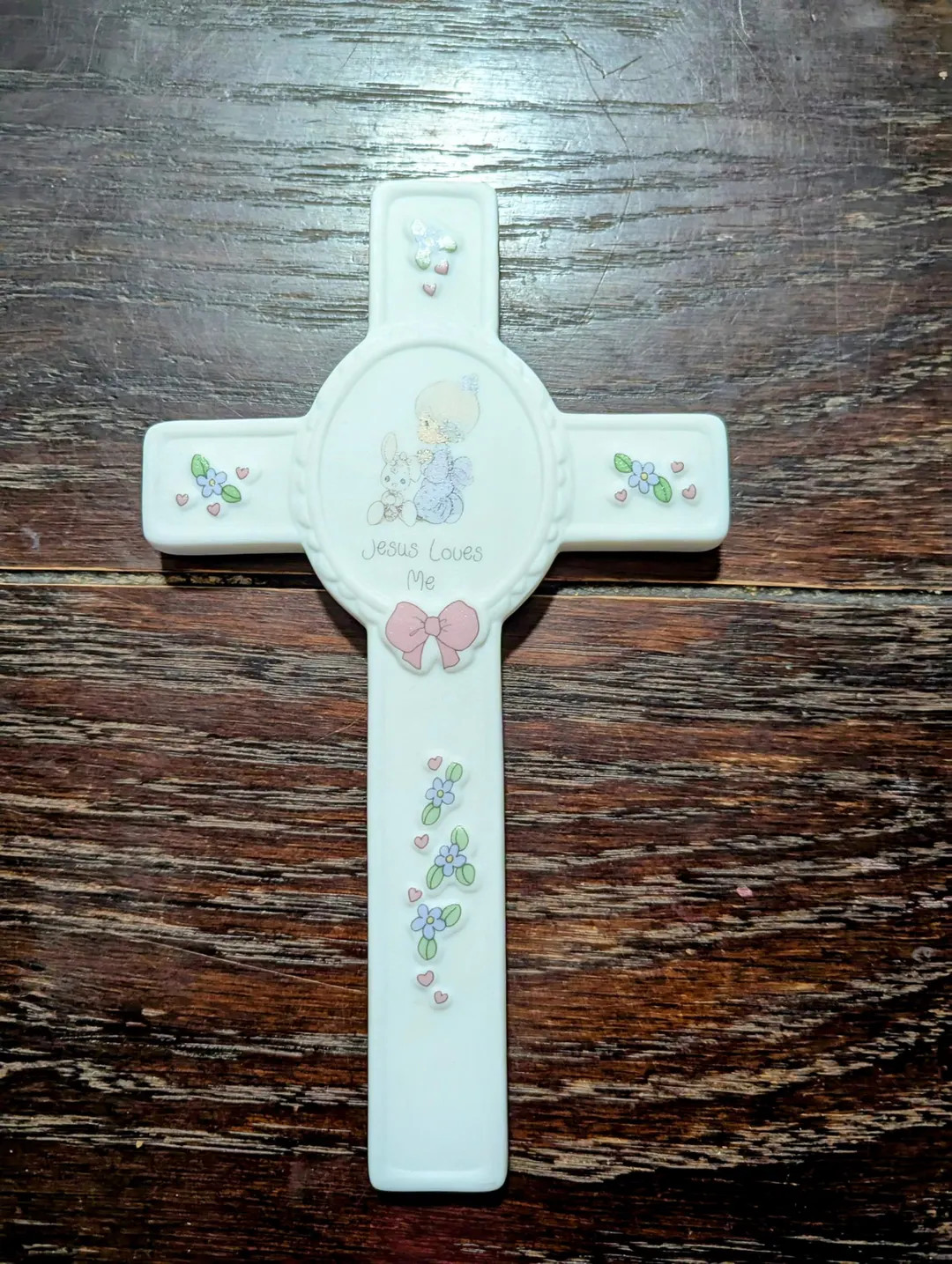 1990 Precious Moments "jesus Loves Me" Porcelain Hanging Cross - Etsy | Etsy (US)