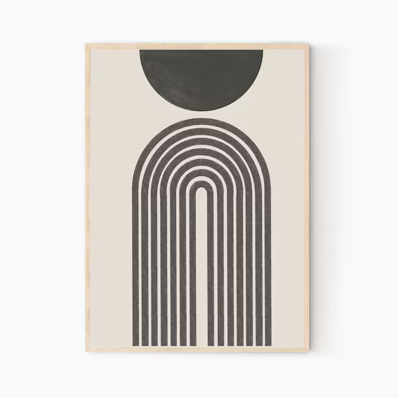 Mid Century Wall Art, Neutral Art, Abstract Print, Wall Decor Printables, Earthy, Digital Downloa... | Etsy (US)