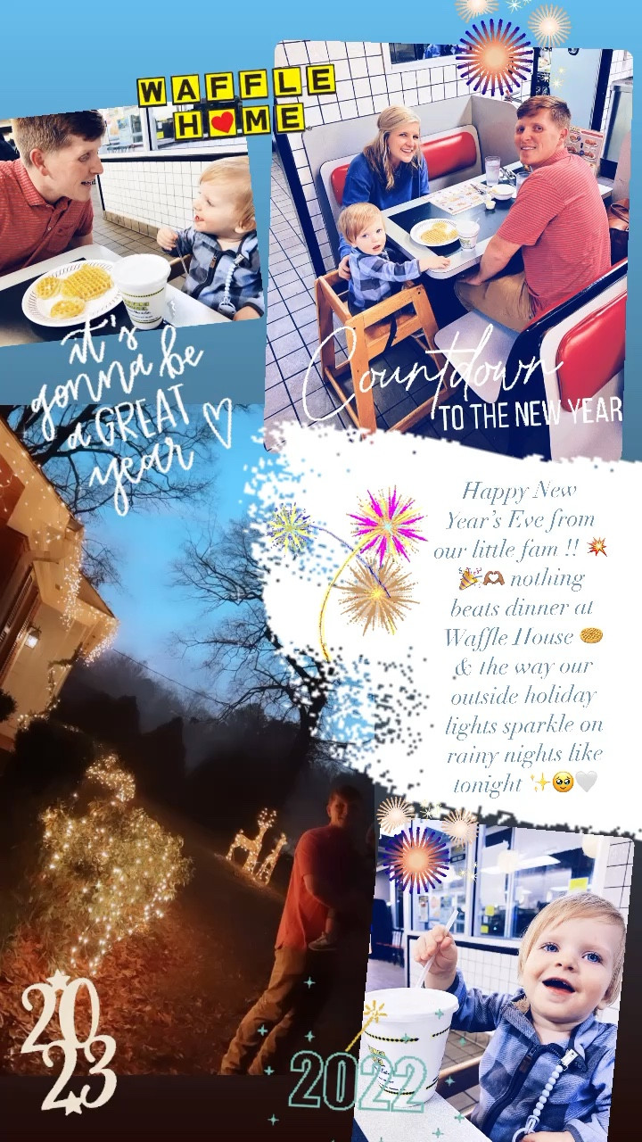 Happy New Year’s Eve from our little fam !! 💥🎉🫶🏽 nothing beats dinner at Waffle House 🧇 & the way our outside holiday lights sparkle on rainy nights like tonight ✨🥹🤍

#LTKHoliday #LTKSeasonal #LTKfamily