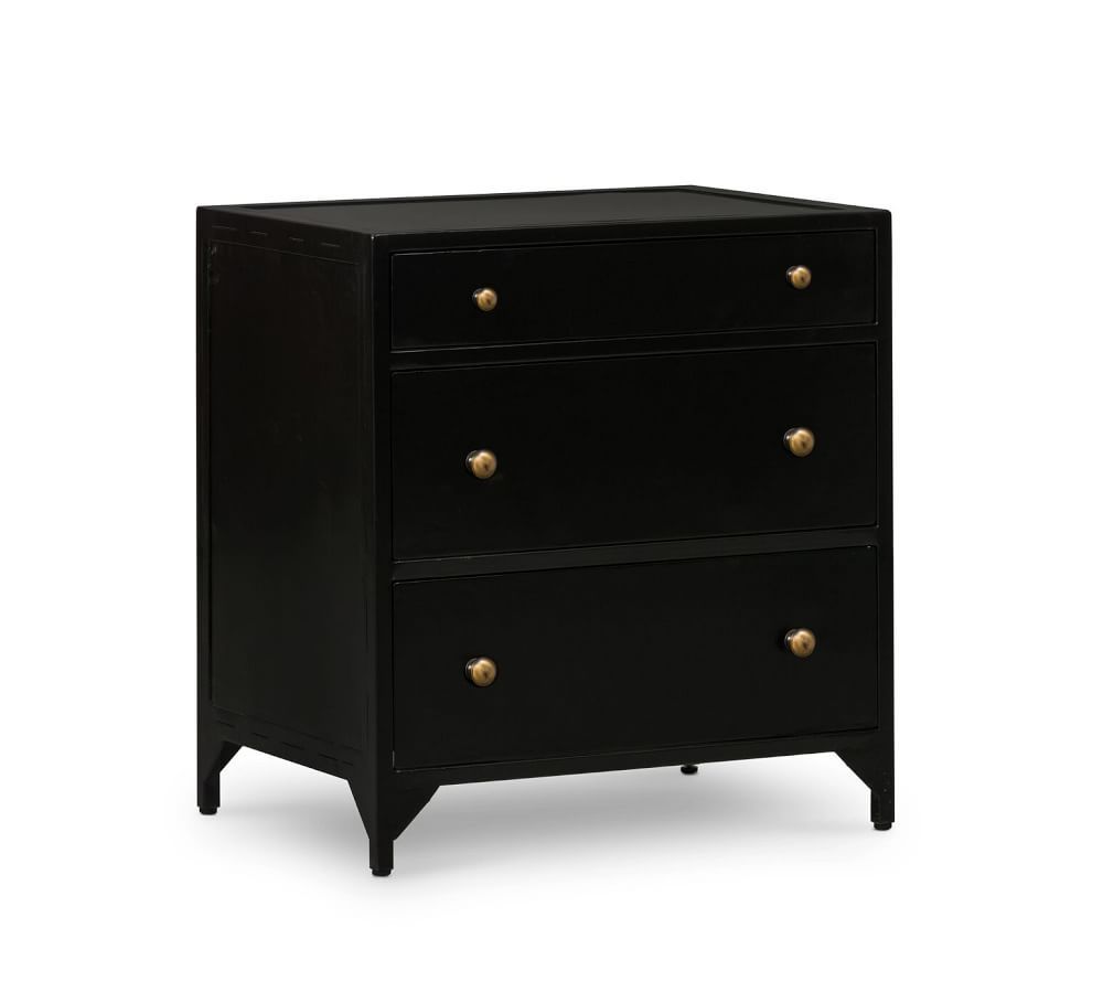 Harmon 23.5" Metal Nightstand, Black | Pottery Barn (US)