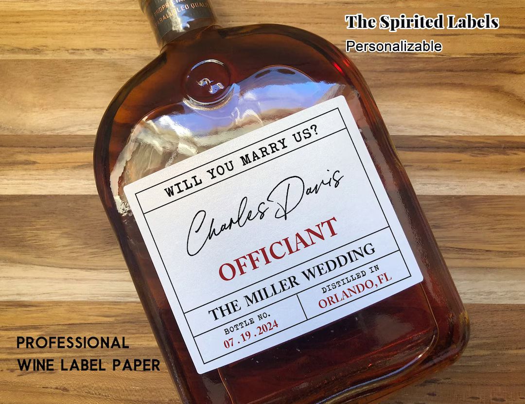 Personalized Officiant Whisky Label/officiant Gift/officiant Proposal/officiant Gift for Men/offi... | Etsy (US)