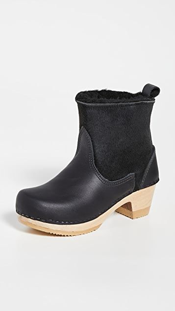 Pull On Shearling Mid Heel Boots | Shopbop
