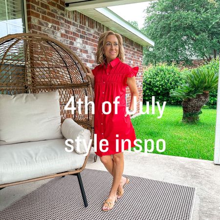 Here are a few ideas I thought would be cute for a 4th of July get together!

A classic red dress with breathable fabric, ruffled sleeves and pockets. Available in sizes XS - XL and it is very roomy.

A little bit of bling on a puff sleeve top, paired with denim shorts and white sneakers. Top is available in sizes XS - XL and is oversized.

A linen sleeveless ruffle v neckline top with shorts. Top is available in sizes XS - XXXL and runs true to size. 



#LTKSeasonal #LTKStyleTip #LTKOver40