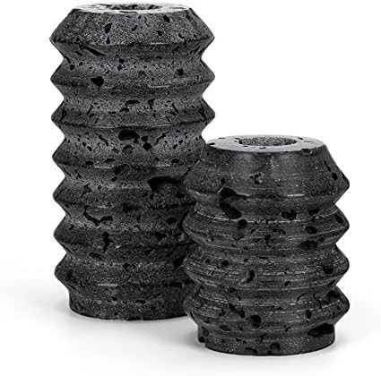 WORHE Candle Holders True Natural Travertine Stone 0.4" Thick, Set of 2 Premium Marble Candlestic... | Amazon (US)