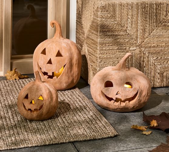 Handmade Terracotta Jack O' Lanterns | Pottery Barn (US)