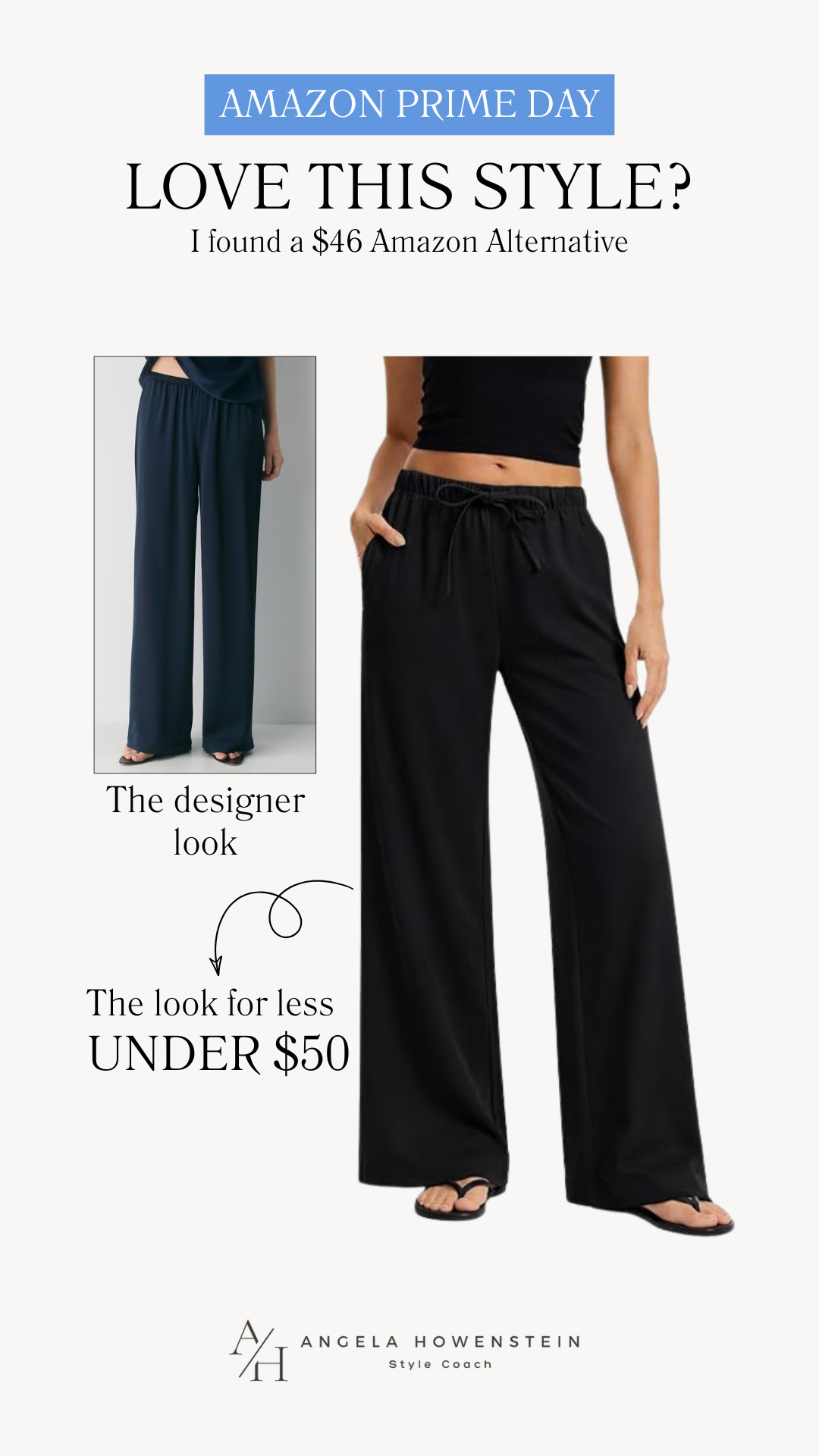 Love this style? I found a $46 Amazon alternative! These wide-leg pants give you that relaxed, elevated designer look for less. They’re an easy piece to dress up or down and perfect when you want comfort without looking too casual.

👩‍💻 LTK PRO TIPS
❤️ Heart = Support my posts ;-)
🔖 Save = Get sale & restock alerts for the things you love!
📋 Lists = Keep favorites organized (List ideas: Christmas, Birthdays, and Vacations!)
📲 Share = Send lists and products to a friend (or your daughters like me).
💬 Comment = Ask me anything, and I’ll answer. ;-) 

 #LTKootd #LTKOver40 #LTKSaleAlert