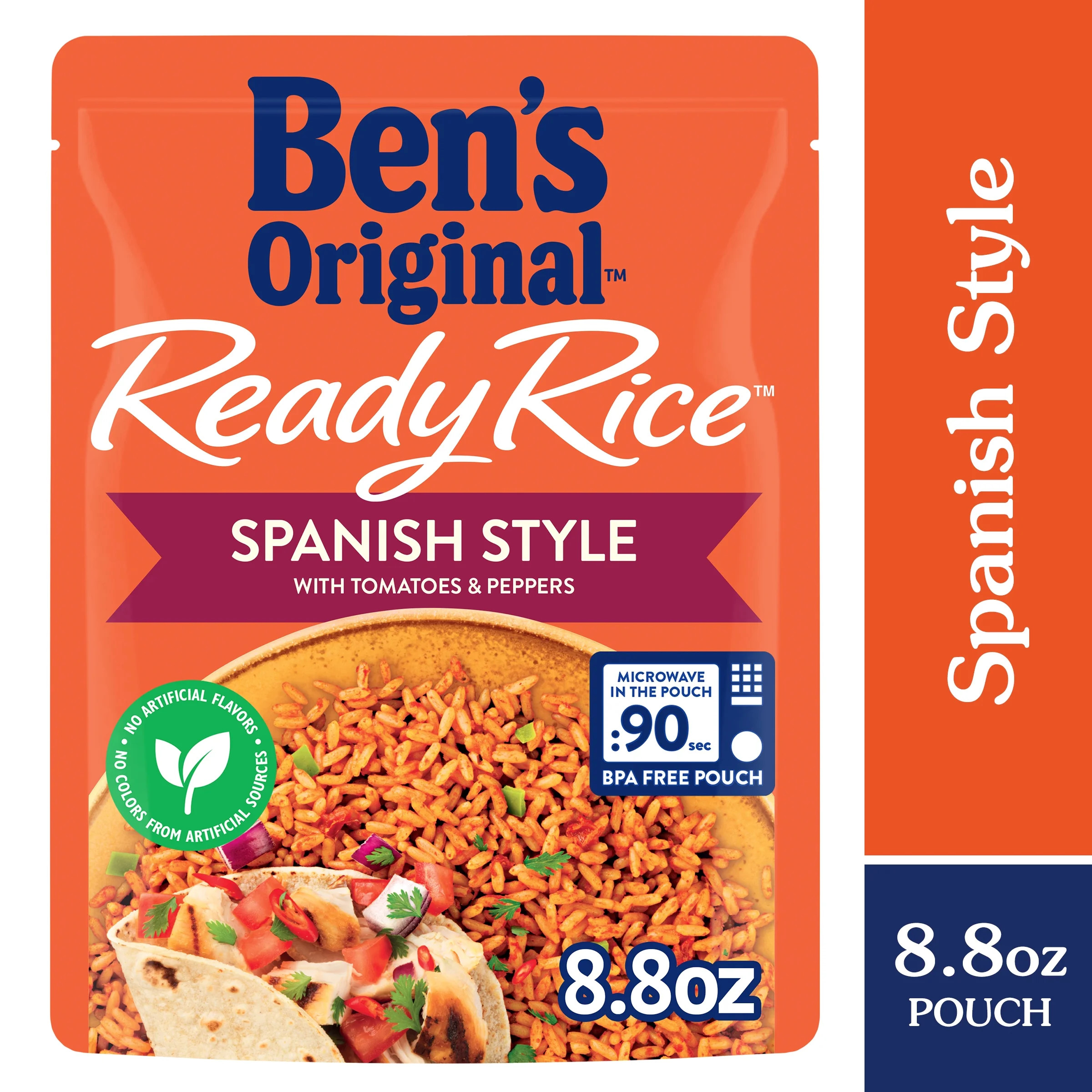 Ben's Original Ready Rice Spanish Style Flavored Rice, Easy Dinner Side, 8.8 Ounce Pouch | Walmart (US)