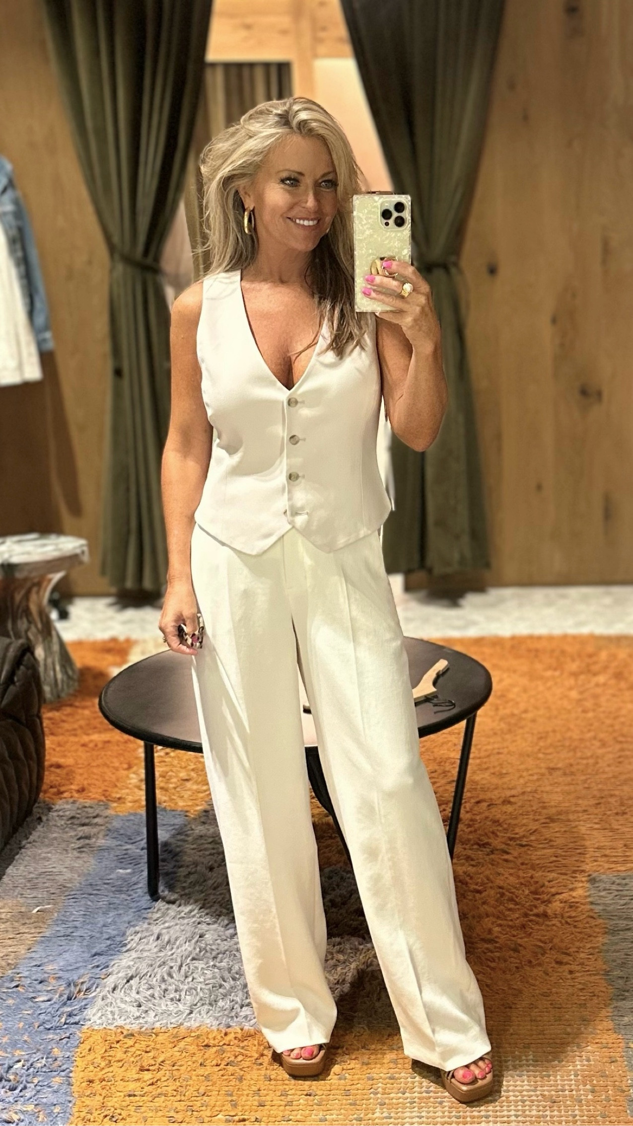 Lori is wearing an XS in the Vest and a size 0 in the Pants  

#LTKVideo #LTKover40