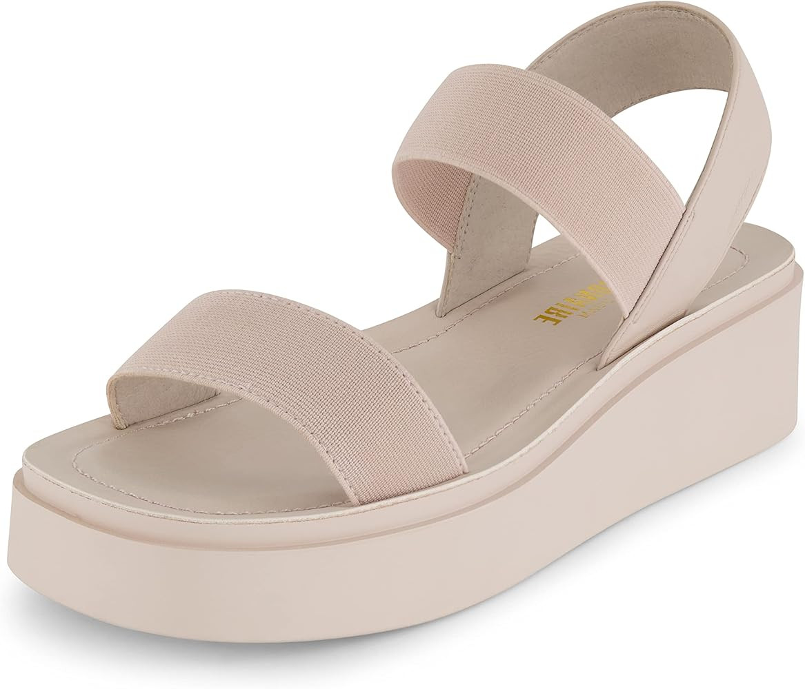 CUSHIONAIRE Women's Pilar stretch platform sandal with +Memory Foam | Amazon (US)