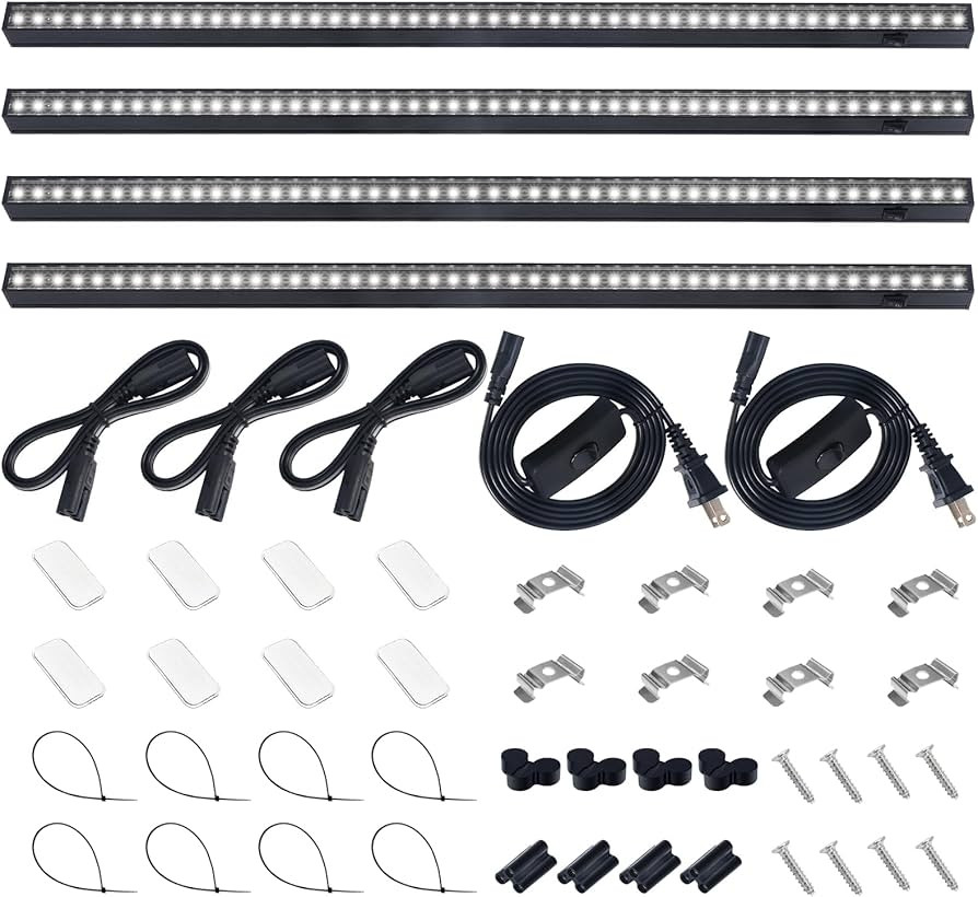 Barrina T5 Grow Lights for Indoor Plants, 2FT 5000K Full Spectrum LED Grow Light with Black Cover... | Amazon (US)