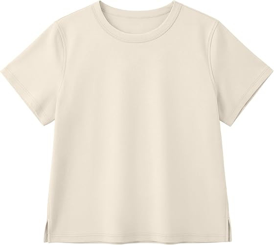 Stelle Women's Short Sleeve Crewneck T-Shirts Cotton Basic Tees Summer Casual Solid Crop Tops | Amazon (US)