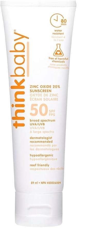 Thinkbaby SPF 50+ Baby Mineral Sunscreen – Safe, Natural Sunblock for Babies - Water Resistant ... | Amazon (US)