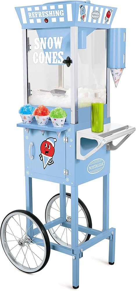 Nostalgia Snow Cone Shaved Ice Machine - Retro Cart Slushie Machine Makes 72 Icy Treats - Include... | Amazon (US)