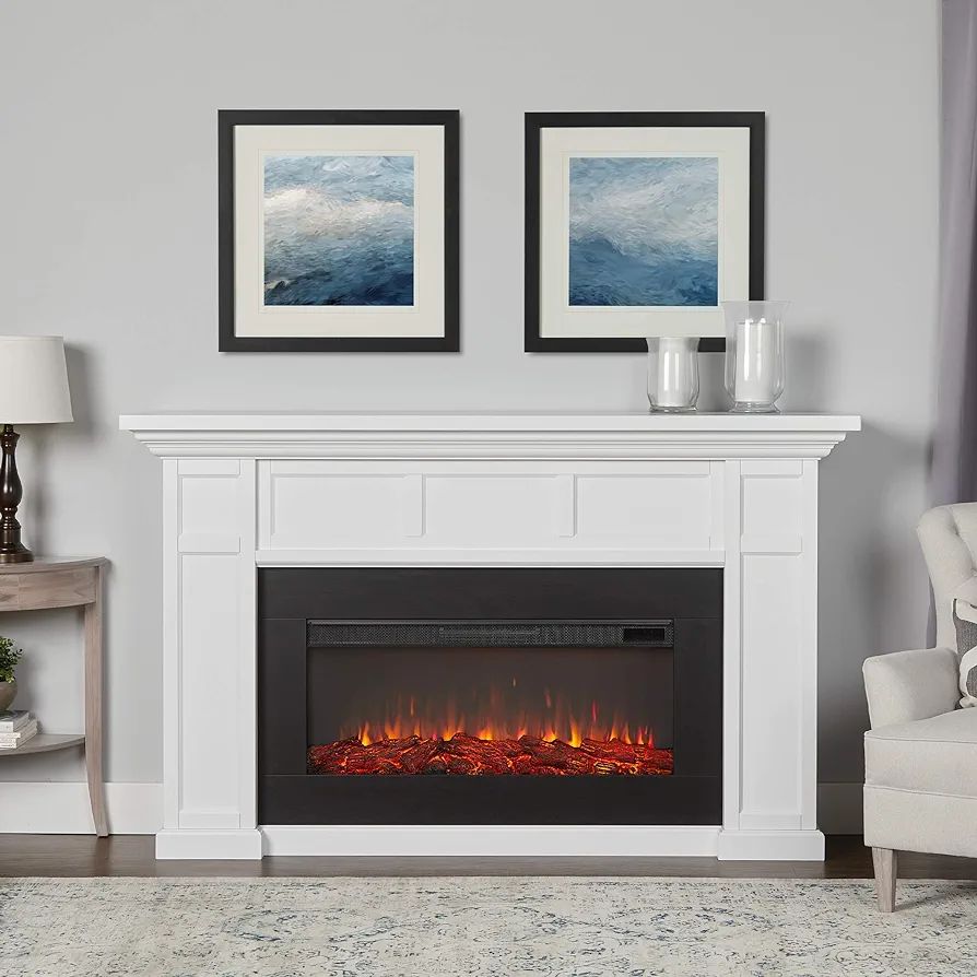 Real Flame White Alcott Landscape Electric Fireplace | Amazon (US)