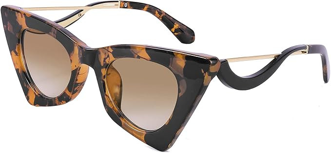 FEISEDY Women Vintage 60s Cateye Sunglasses Cool Personality Charm Modern Trendy Cute Cat Eye Gla... | Amazon (US)