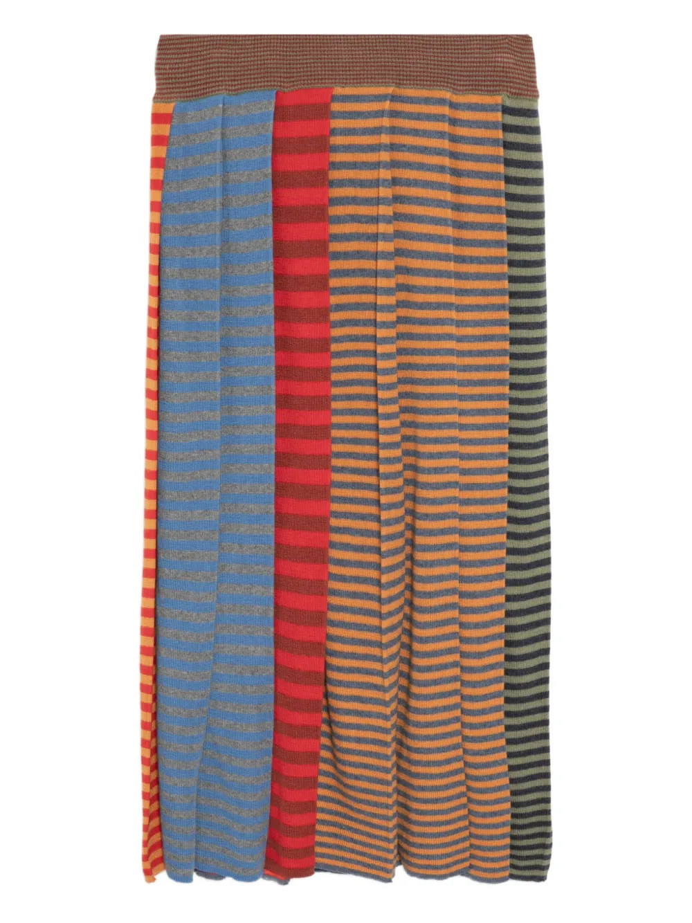 YANYAN KNITS striped pleated skirt - Green | Farfetch Global