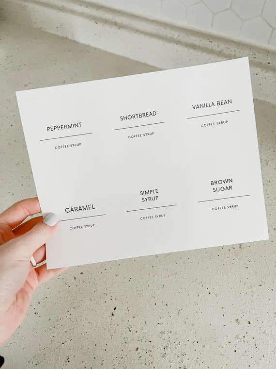 Coffee Syrup Labels  Custom Coffee Syrup Labels  Coffee Bar | Etsy | Etsy (US)