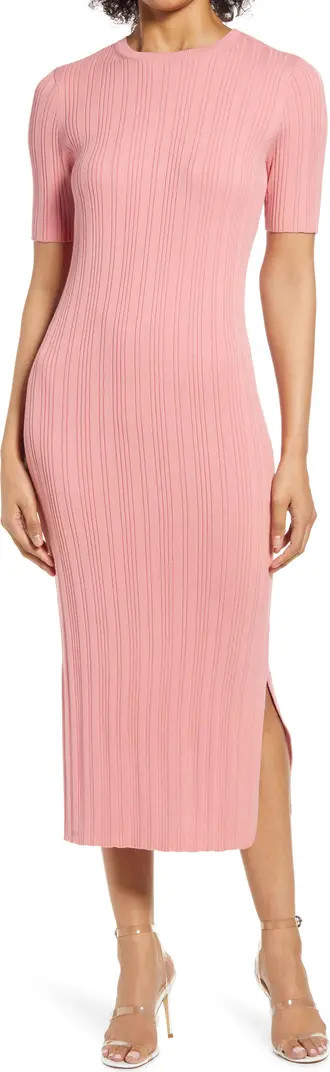 Rachel Parcel Rib Midi Pencil Dress | Nordstrom