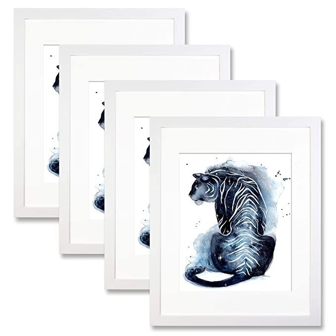 Trees&Forrest 11x14 White Picture Frame Set of 4-8x10 Picture Frame with Mat or 11x14 Photo Frame... | Amazon (US)