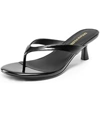 Amazon.com | DREAM PAIRS Kitten Heels for Women Flip Flop Low Heels Square Open Toe Sandals Thong... | Amazon (US)