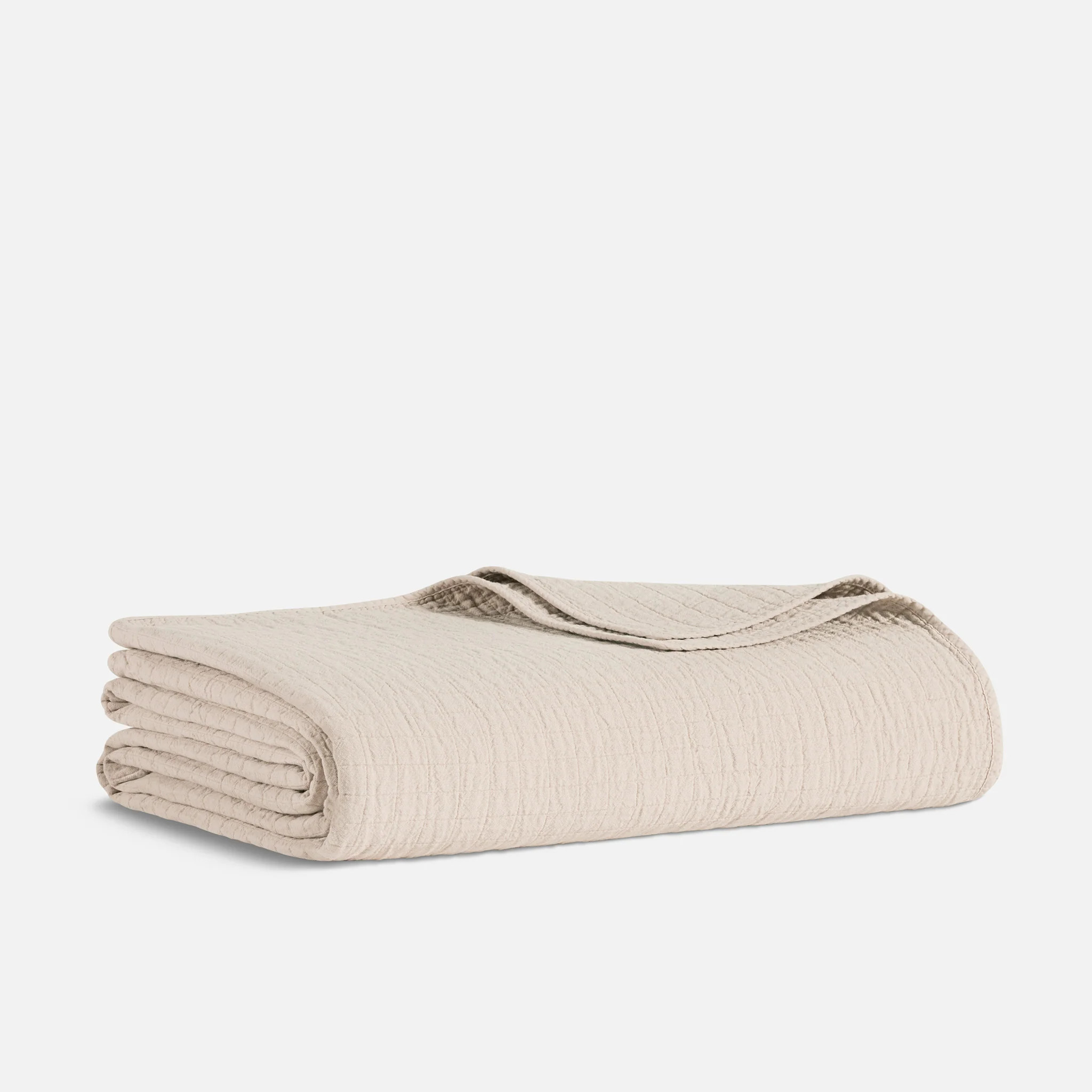 Brooklinen Lightweight Grid Cotton Bed Blanket size Full/Queen in Pebble | Brooklinen