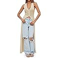 Saodimallsu Womens Long Cardigans Sleeveless V Neck Button Lightweight Knit Duster Vest Top Beach... | Amazon (US)