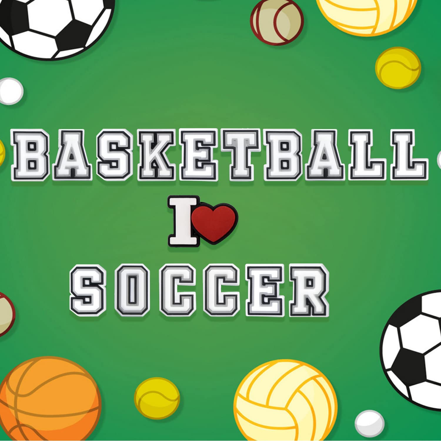 Letters Numbers and Sports Decoration Charms, Basketball Baseball Hockey Softball Soccer Football... | Amazon (US)