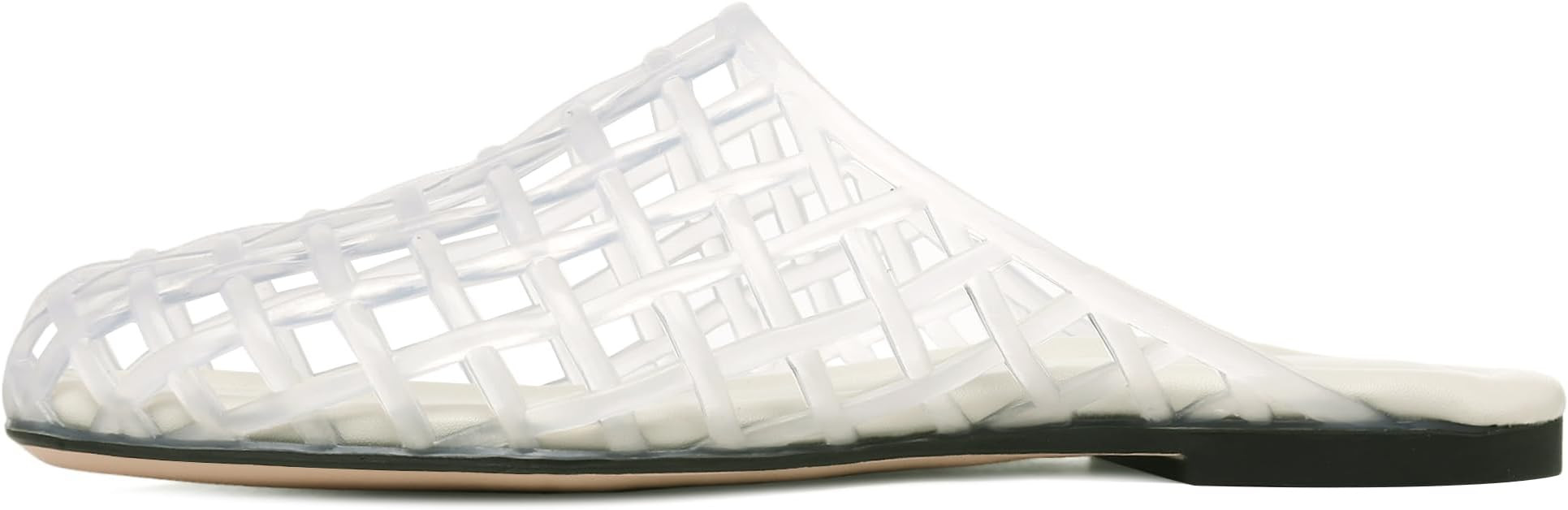 Clear Jelly Shoes for Women Slip on Jelly Mesh Slides Comfortable Closed Toe Flats Sandals Summer... | Amazon (US)