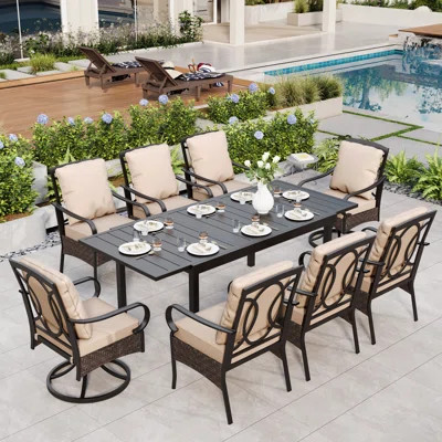 Sutiya Rectangular 8 - Person 83.9'' Long Dining Set with Cushions | Wayfair North America