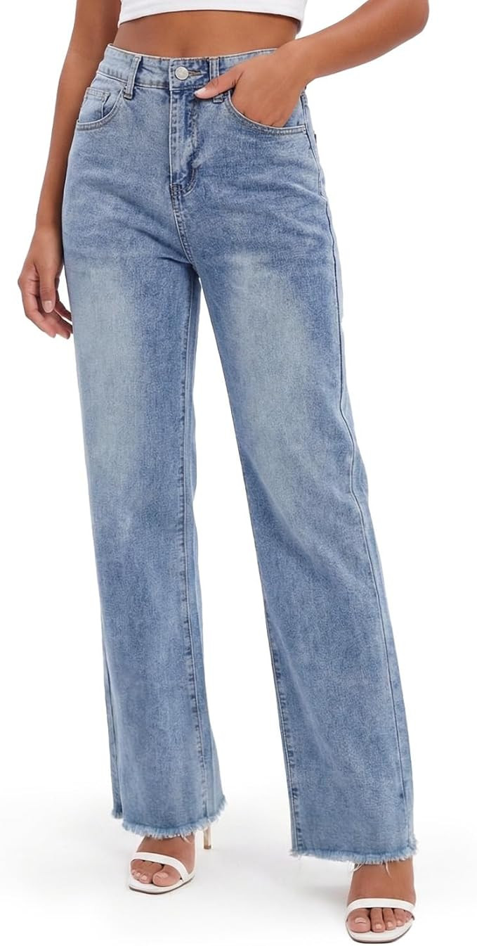 Zylioo Tall Jeans for Women 32"/34" Inseam Long Stretch Denim Pants Straight Leg Mid Rise Classic... | Amazon (US)