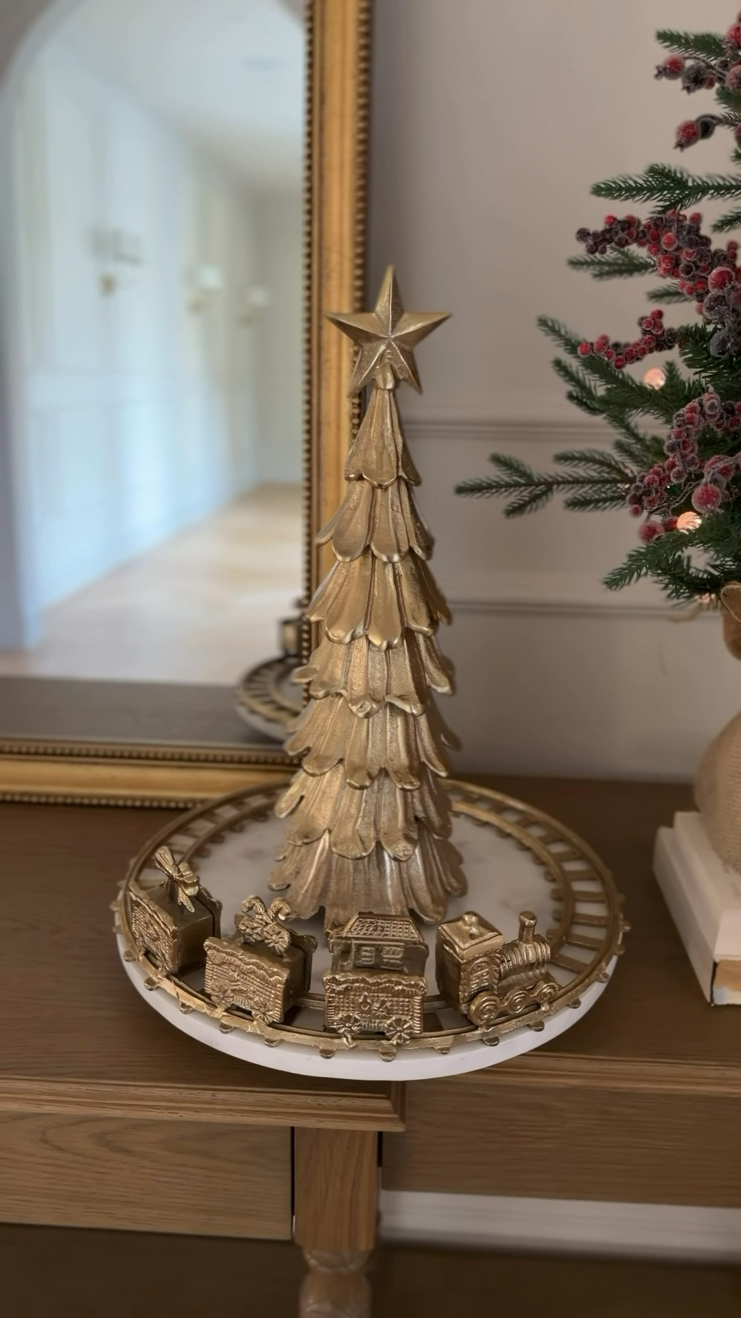 HomeGoods has been secretly dropping Christmas and they are NOT playing this year. 🚂 🎄 
I wait all year for this moment, and this might be my first jaw-dropping find of the season.
The nostalgic details, that marble base... it feels so luxe and timeless. @homegoods Christmas is officially ON it 🎄

#LTKHome #LTKSeasonal
