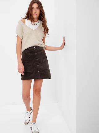 Snap-Front Corduroy Mini Skirt | Gap (US)