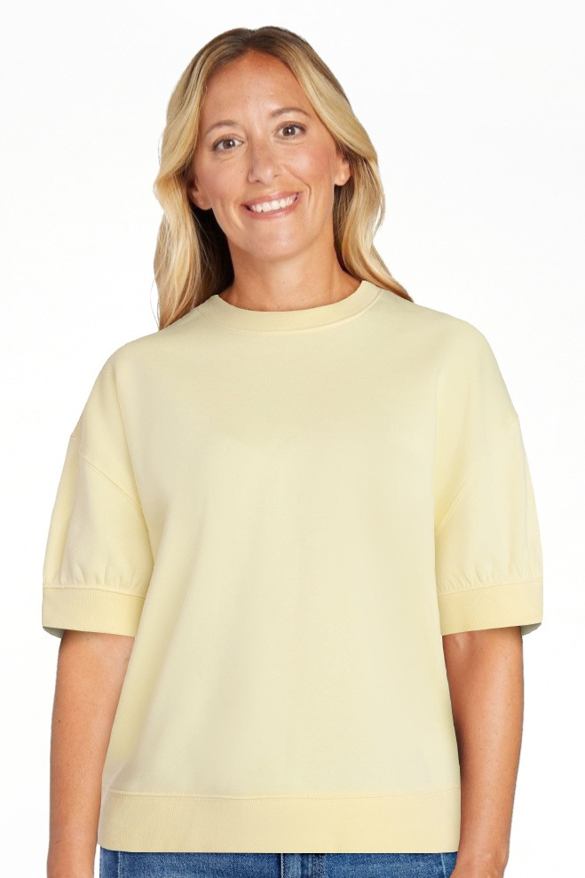 Time and Tru Women's Fleece Sweatshirt with Short Sleeves, Sizes XS-XXXL | Walmart (US)