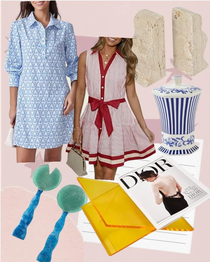 Creative Co-Op Decorative Travertine Wave Bookends, Natural, Set of 2 | Amazon (US)