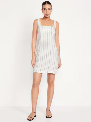 Sleeveless Linen-Blend Mini Dress | Old Navy (US)