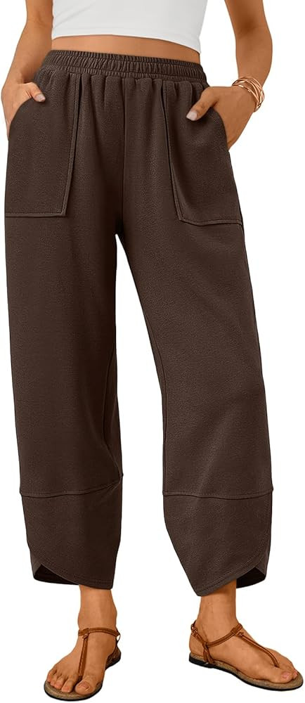 Trendy Queen Women's Wide Leg Pants Summer Capri Palazzo Harem Casual Barrel Sweatpants Baggy Sla... | Amazon (US)