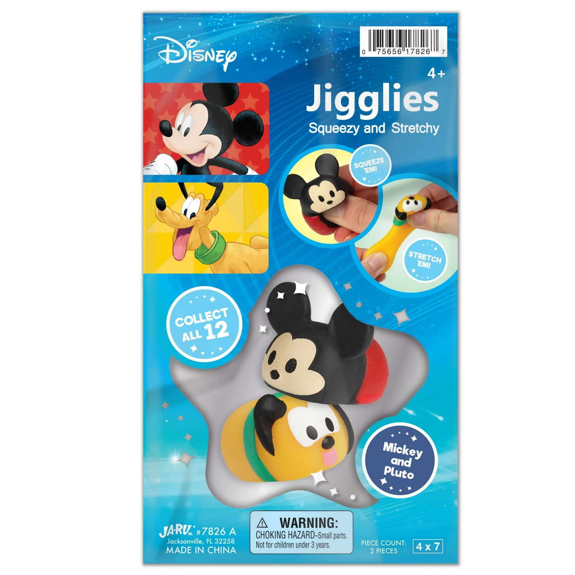 Ja-Ru Disney Mickey & Pluto Jiggly Pals 2 Pack Stretchy Character Novelty Toys | Walmart (US)