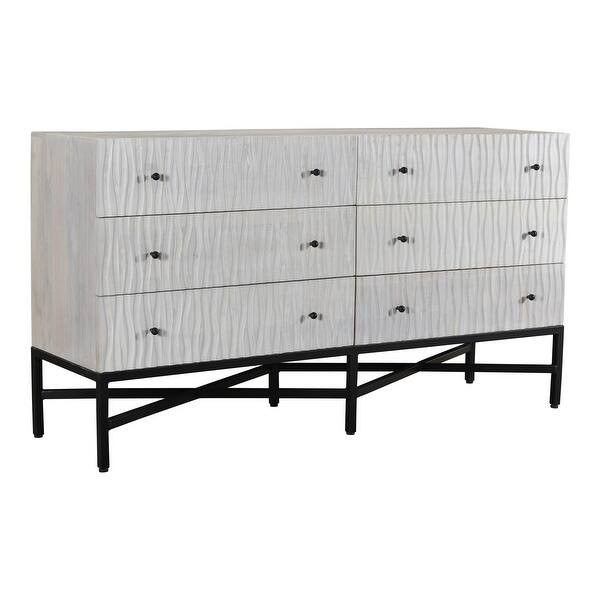 Aurelle Home Fitz Rustic Whitewashed Mango Wood Dresser | Bed Bath & Beyond