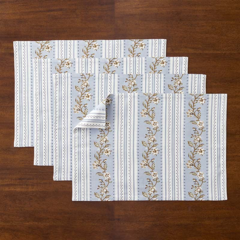Floral Placemats, Set of 4 - Floral Stripe | The Company Store
