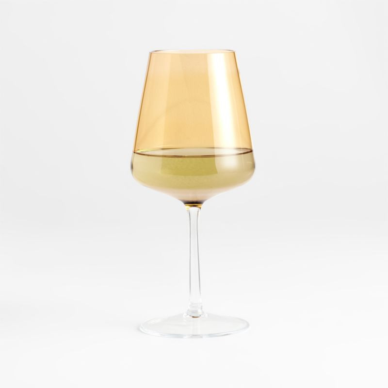 Ingrid Amber Autumn Fall White Wine Glass | Crate & Barrel | Crate & Barrel