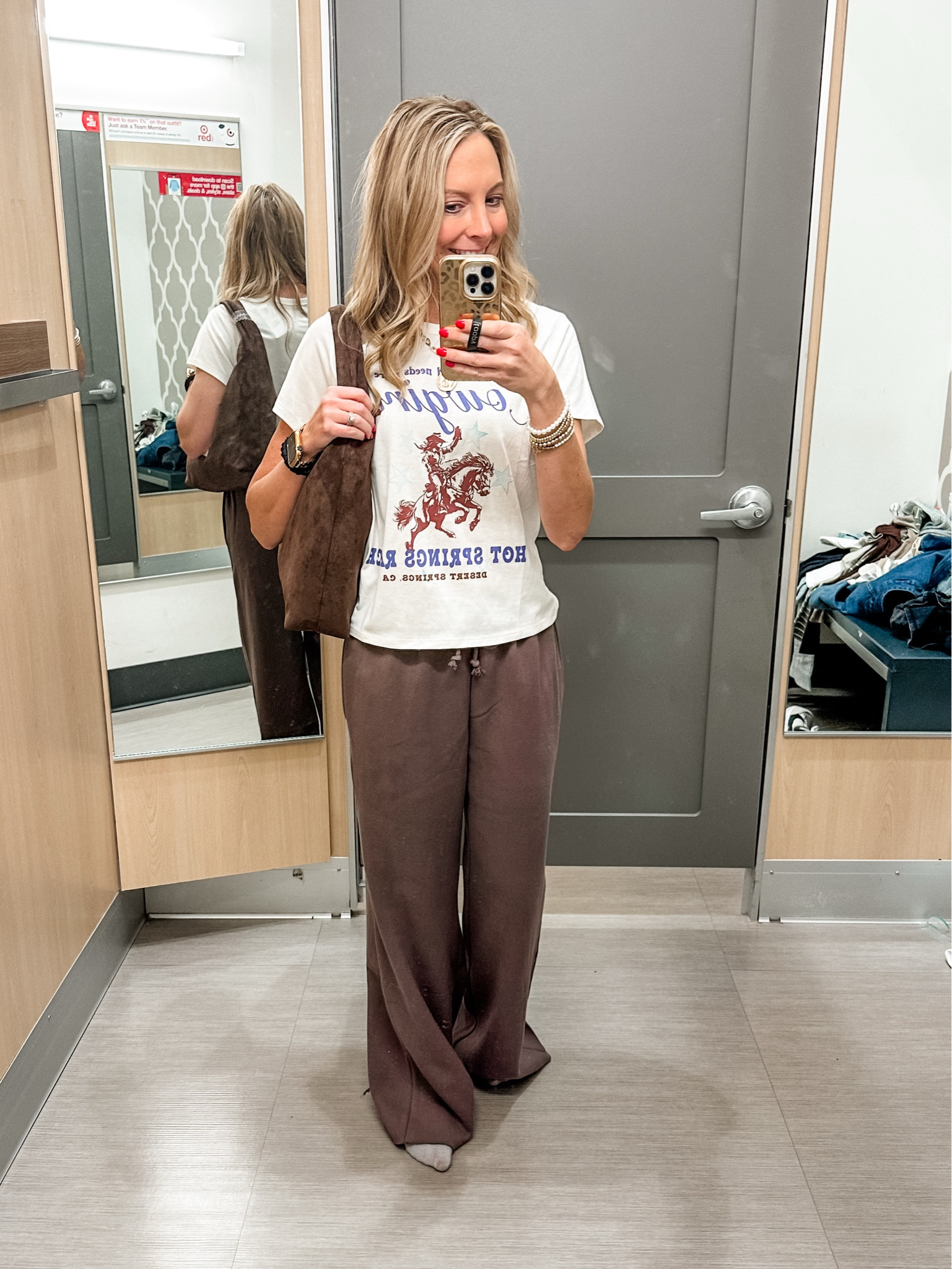 Loving this casual fall look just add a denim jacket for the cool nights or mornings! Pants run tts I’m wearing a small and a small in the top. This purse is a must have…so cute! 

Sweats | sweatpants | tshirt | casual outfit | casual outfits | fall outfits | purse | bag | loungewear | easy outfit | Target 

#LTKFindsUnder50 #LTKOver40 #LTKWorkwear

#LTKFindsUnder50 #LTKStyleTip #LTKActive