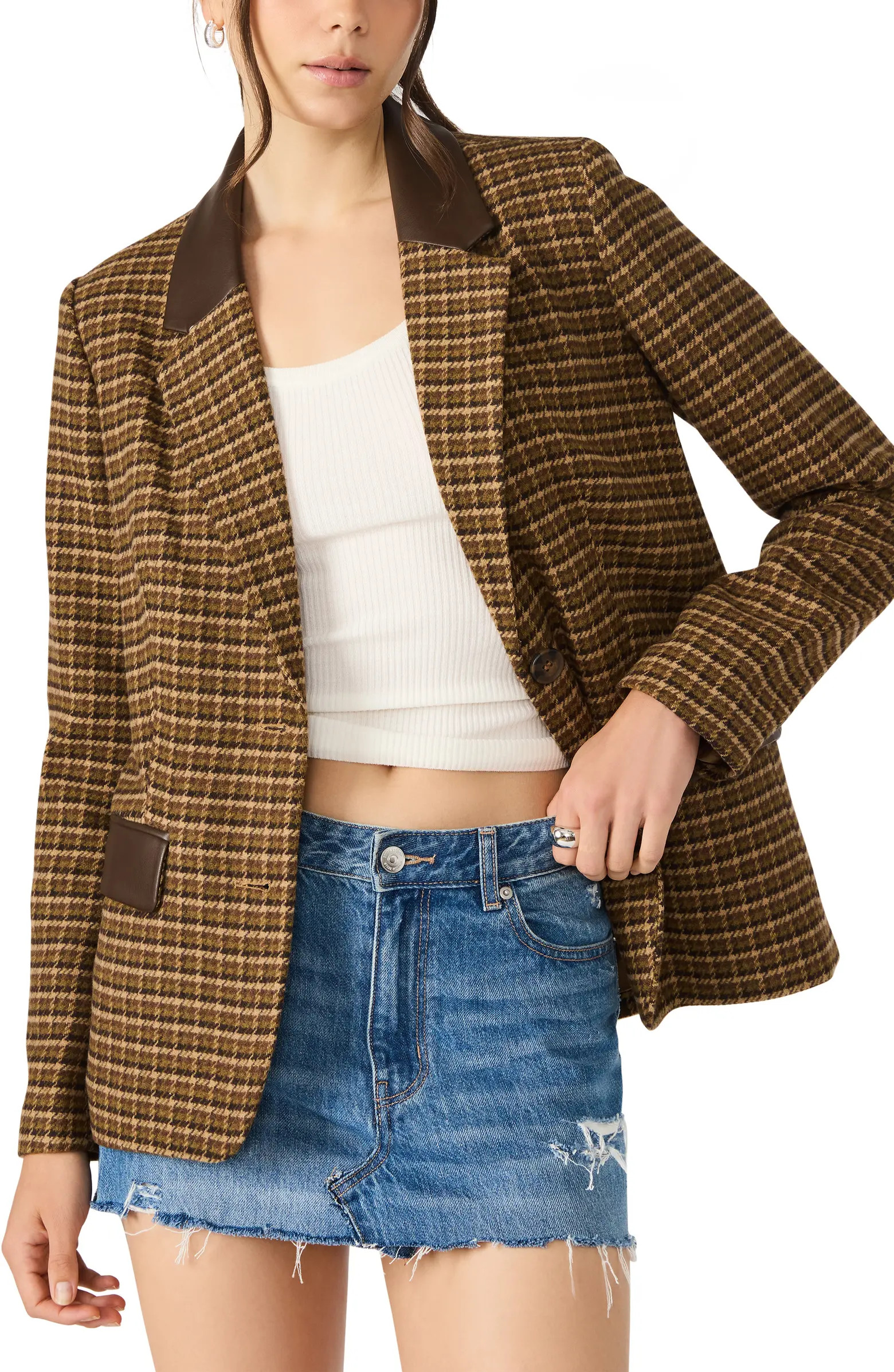 Steve Madden Plaid Boyfriend Blazer | Nordstromrack | Nordstrom Rack