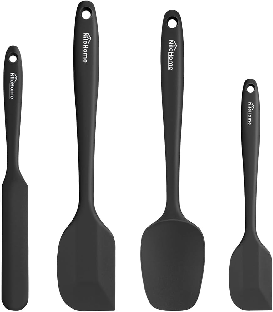 NileHome Silicone Spatula Set, Rubber Spatula High Heat-Resistant Premium BPA-Free One Piece Seam... | Amazon (US)